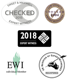 Legal witness checked by The Law Society, Expert Witness Insitute, EWI, etc Legal Badges - Expert Witness
